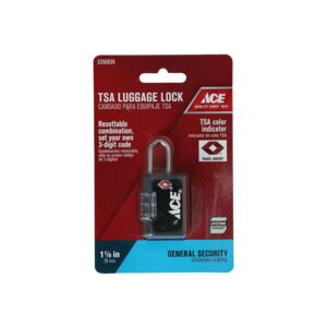 Ace 3-Dial Combination TSA Luggage Lock Black